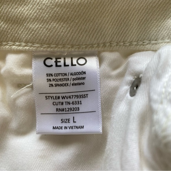 CELLO EFFORTLESSLY CASUAL HIGH RISE RAW HEM MOM SHORTS IVORY New - Picture 8 of 12